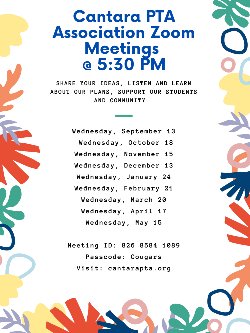 PTA Association meeting dates